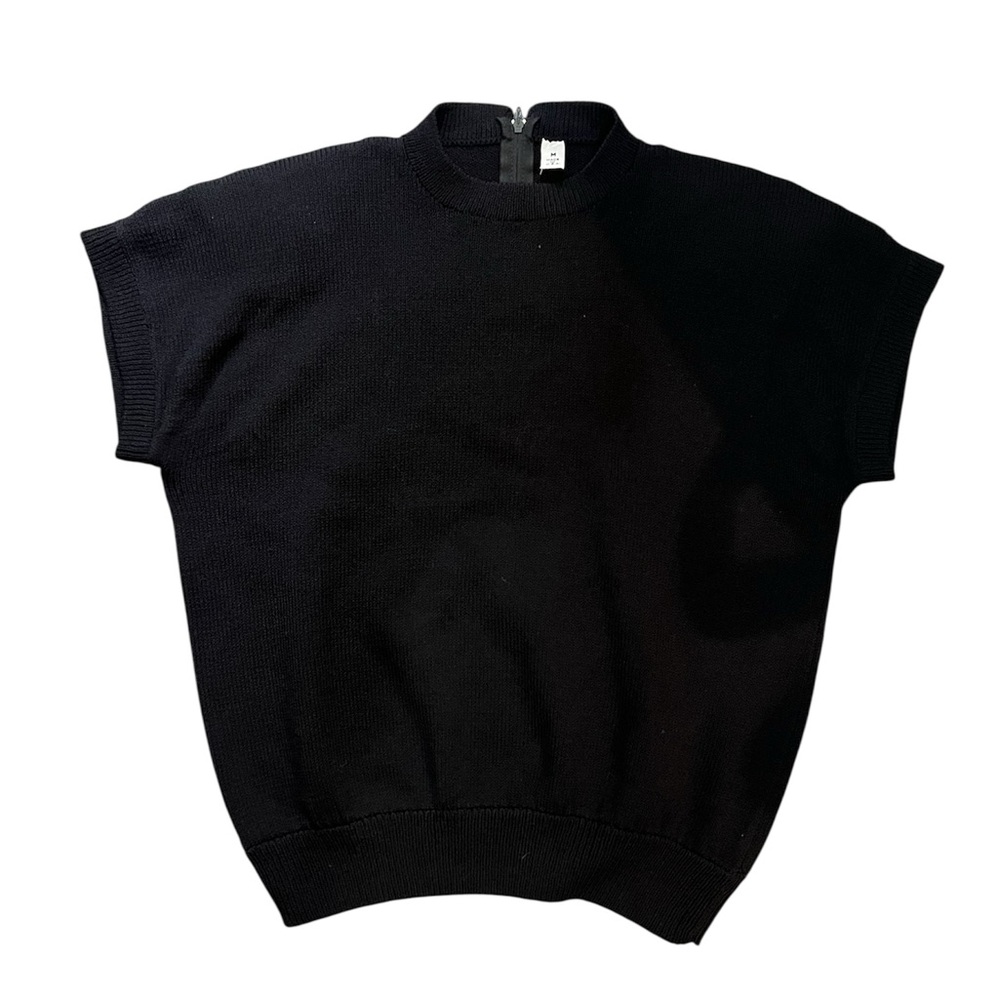 St.John Black Short Sleeve Sweater